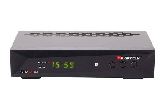 Receptor híbrido RED OPTICUM Nytro Box Plus Full HD DVB T2 y DVB C con función de grabación USB, Pantalla de 4 dígitos, HDMI, euroconector, Ethernet