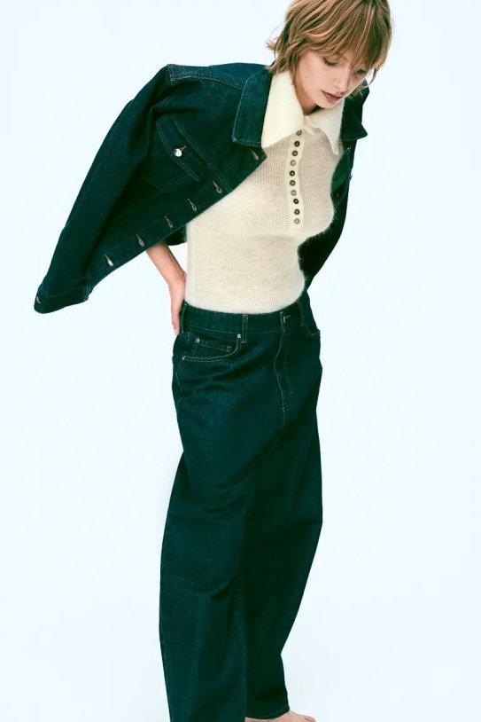 Top en mezcla de mohair con cuello