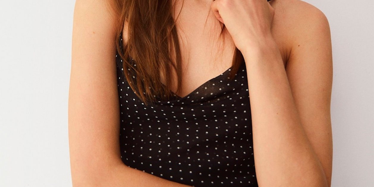 Bershka vestido top lunares