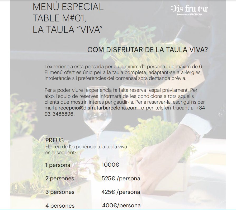 Disfrutar menu web