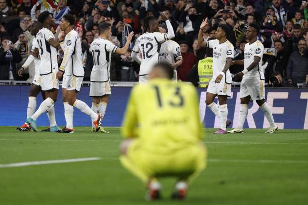 Real Madrid celebración gol Girona / Foto: EFE