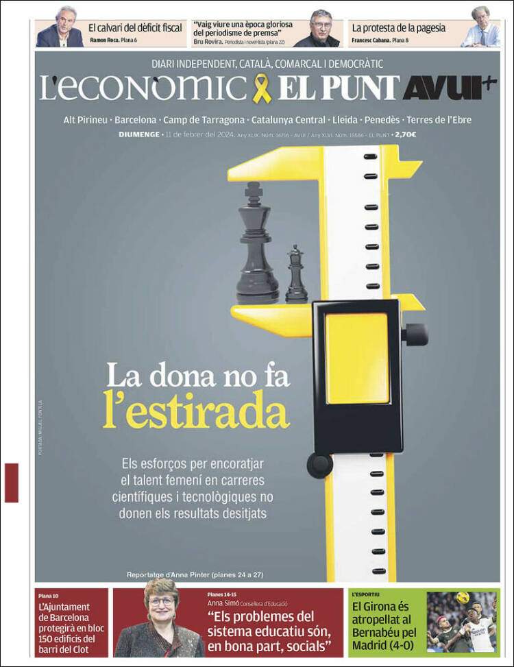 Portada El Punt Avui Portada El Punt Avui
