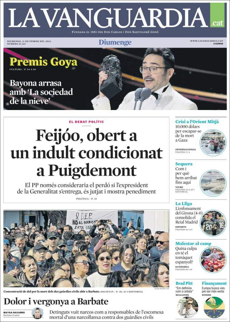 Portada La Vanguardia Portada La Vanguardia