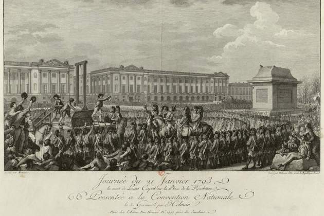 Representació de l'execució de Lluís XVI. Font Bibliothèque Nationale de France Representació de l'execució de Lluís XVI. Font Bibliothèque Nationale de France