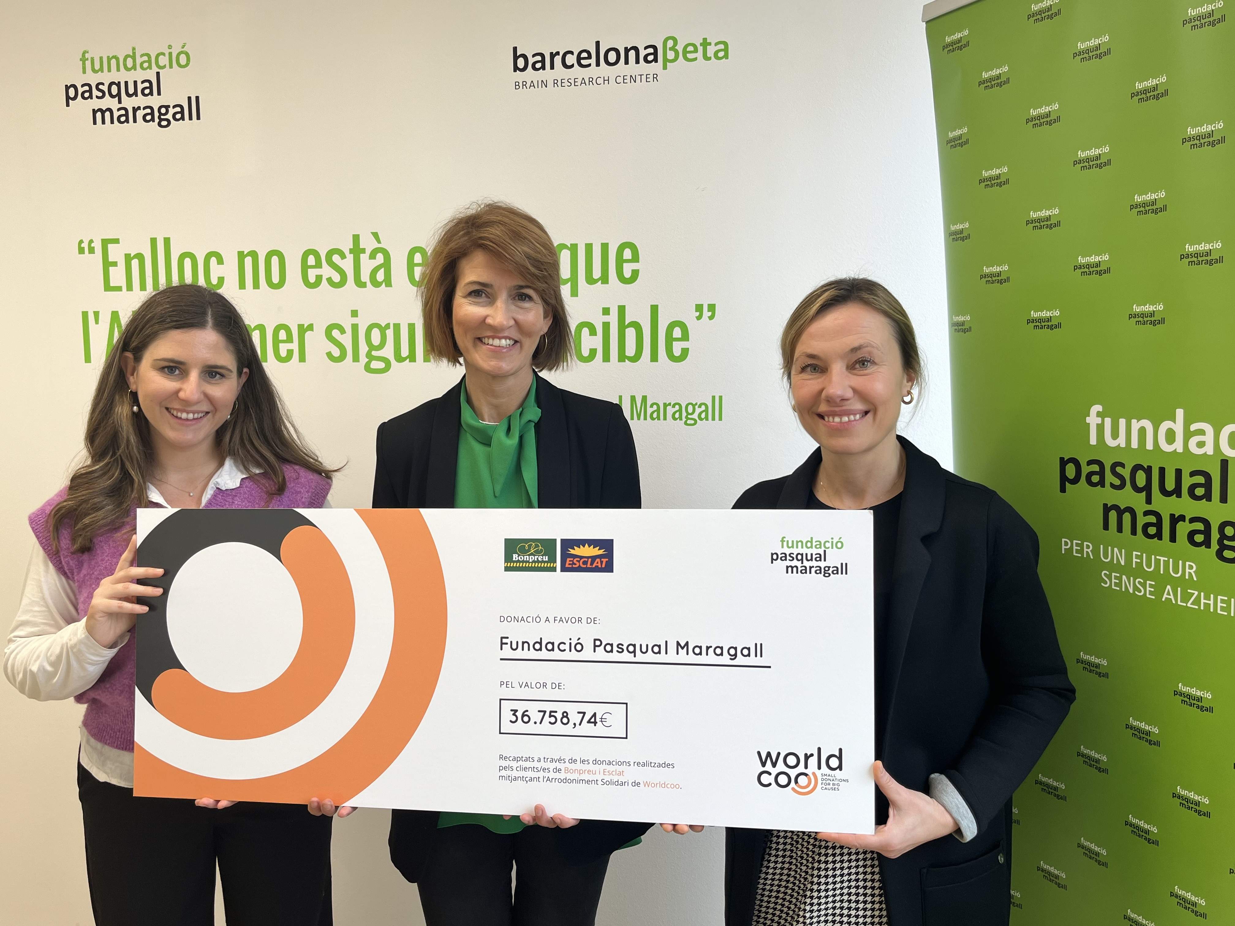 La Fundació Pasqual Maragall rep 36.758 € gràcies a les aportacions dels clients de Bonpreu i Esclat