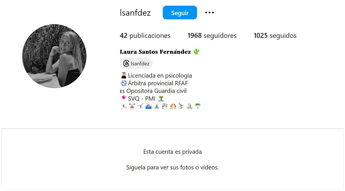 Arbitra Laura Santos Fernandez, Catalanofobia Mallorca, Instagram Arbitra Laura Santos Fernandez, Catalanofobia Mallorca, Instagram