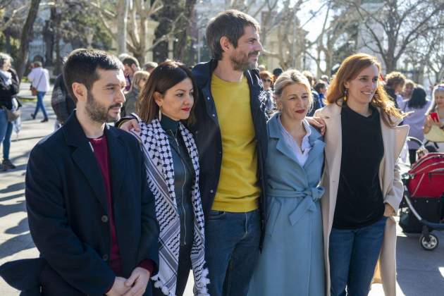 Cinc ministres de Sumar participen a la manifestació a favor de Palestina a Madrid / EFE