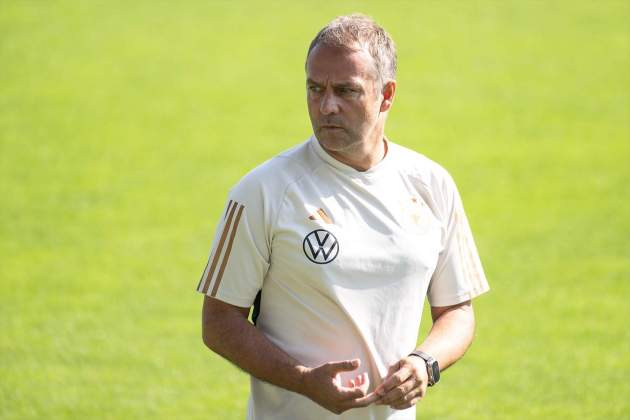 Hansi Flick, en un entrenamiento con Alemania / Foto: Europa Press