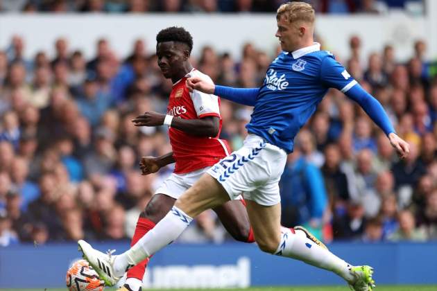 Bukayo Saka Jarrad Branthwaite Arsenal Everton / Foto: Europa Press Bukayo Saka Jarrad Branthwaite Arsenal Everton / Foto: Europa Press