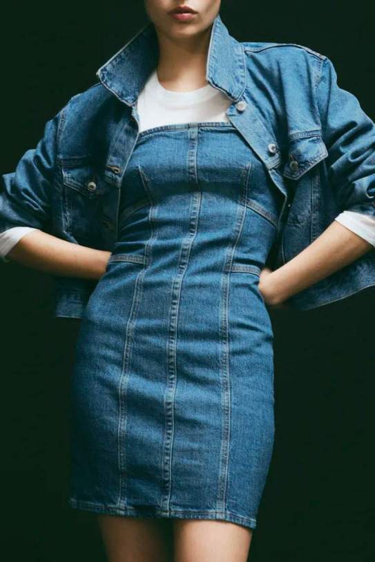 Vestido bandeau en denim1