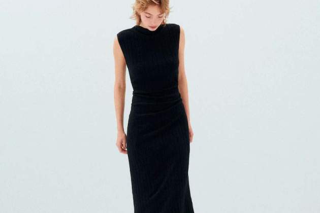 Vestido midi punto canalé1 Vestido midi punto canalé1