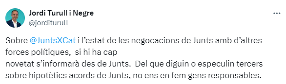Jordi Turull piulada amnistia Jordi Turull piulada amnistia