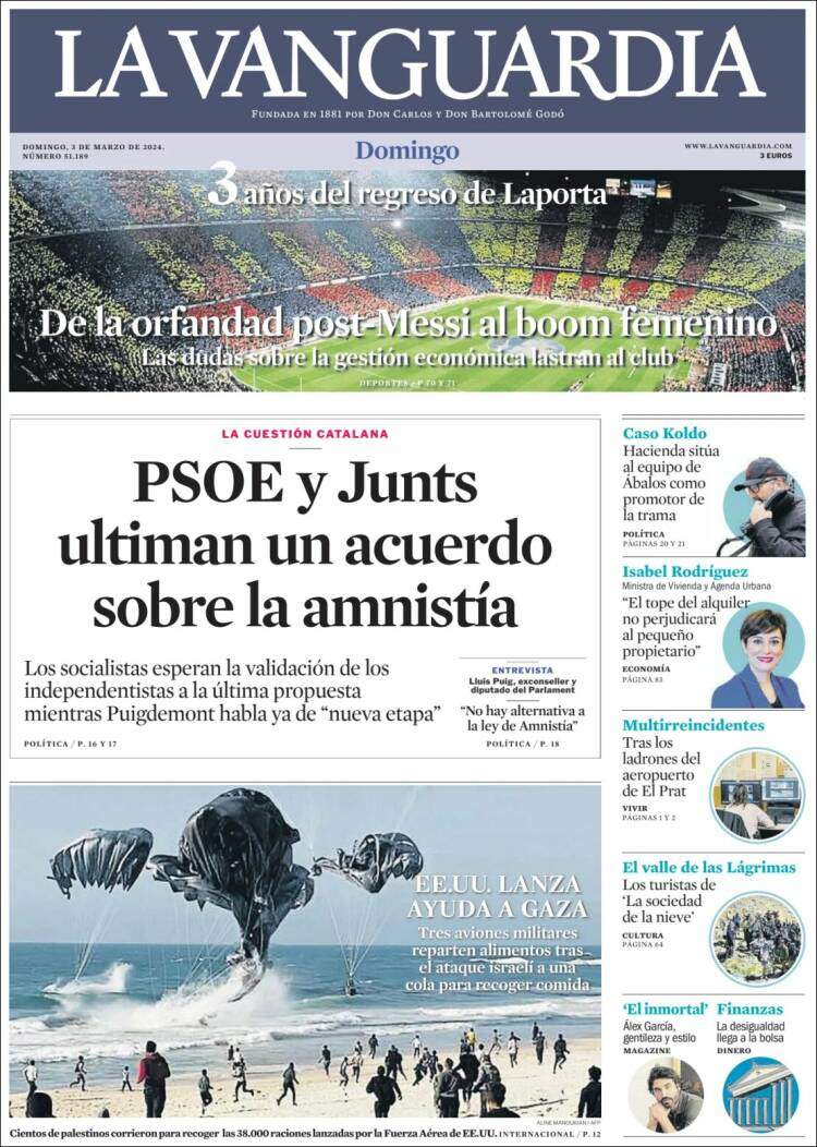 La Vanguardia 3 març CAST La Vanguardia 3 març CAST