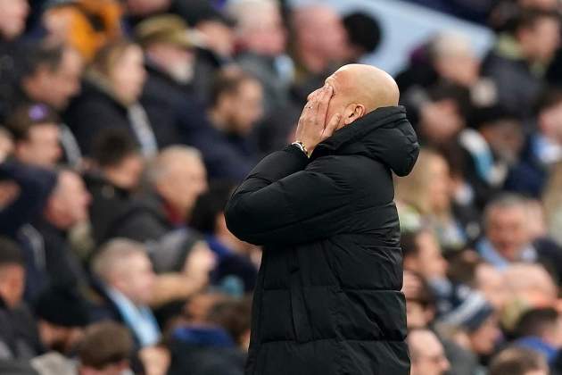 Pep Guardiola lamenta l'ocasió fallada del Manchester United contra el City / Foto: Europa Press