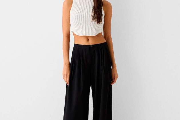 Pantalón tailoring wide leg pliegues