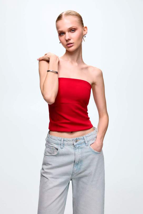 Top bandeau con lazada en la espalda1