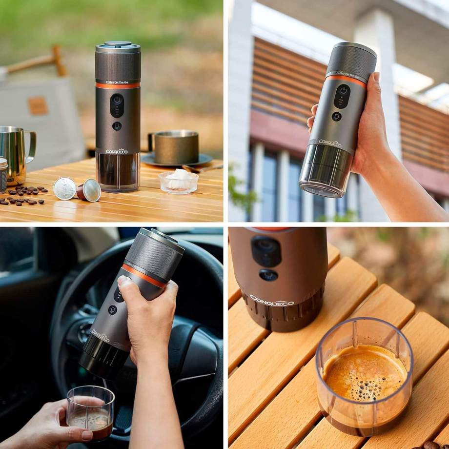 Cafetera portátil compatible con cápsula de Espresso de CONQUECO Cafetera portátil compatible con cápsula de Espresso de CONQUECO