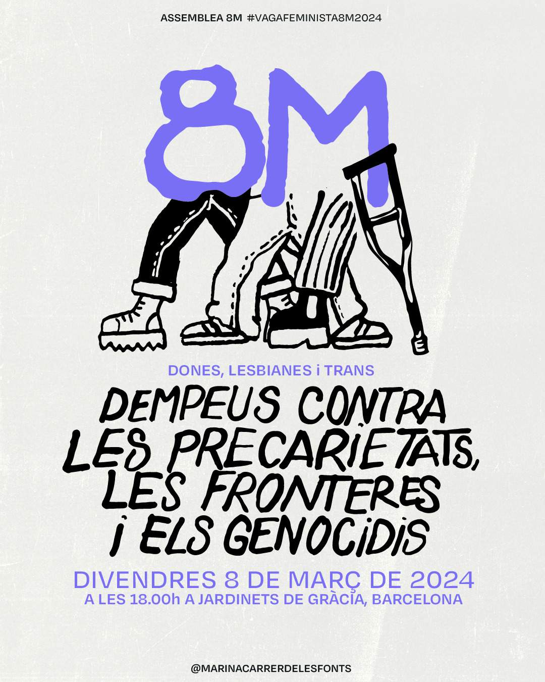 Cartell vaga feminista manifestacio 8m 2024 barcelona Cartell vaga feminista manifestacio 8m 2024 barcelona