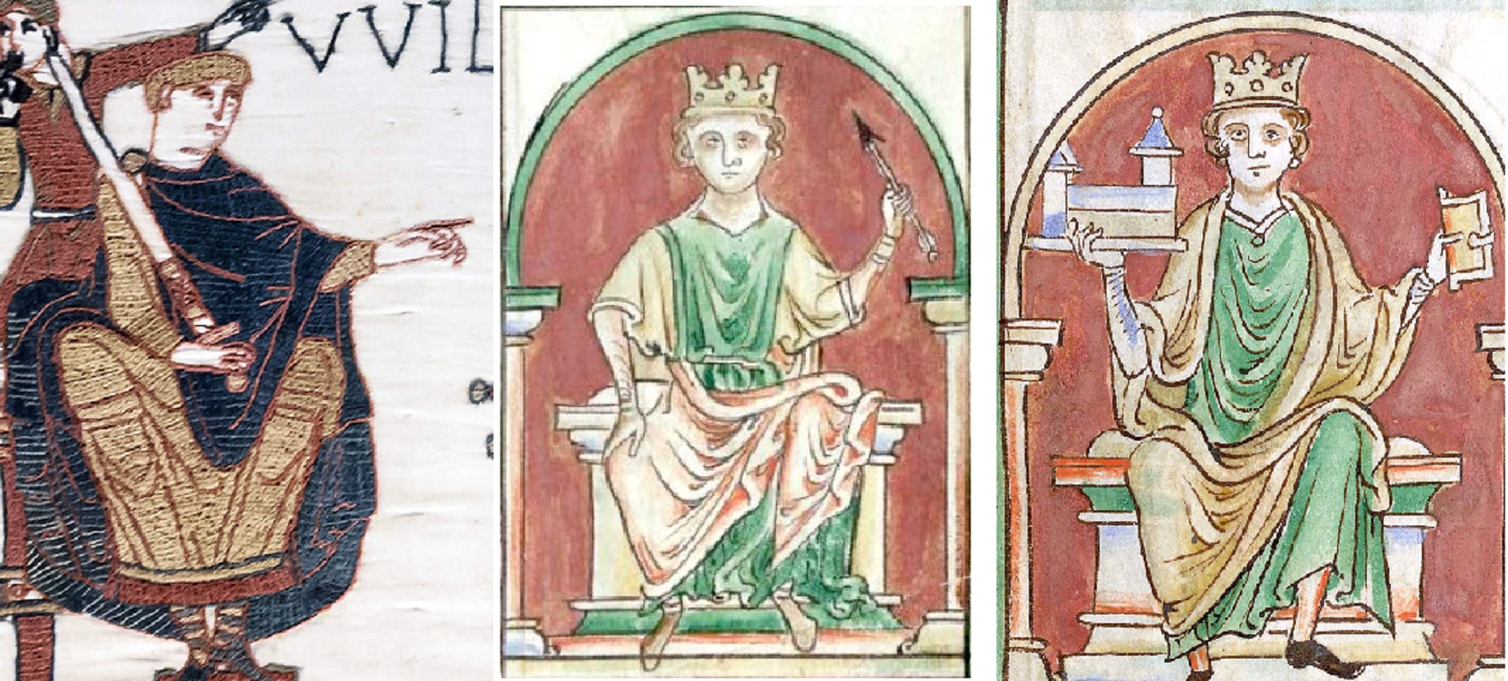 Guillem el Conqueridor, Guillermo II y Enric I. Font Tapis de Bayueux y British Library Guillem el Conqueridor, Guillermo II y Enric I. Font Tapis de Bayueux y British Library