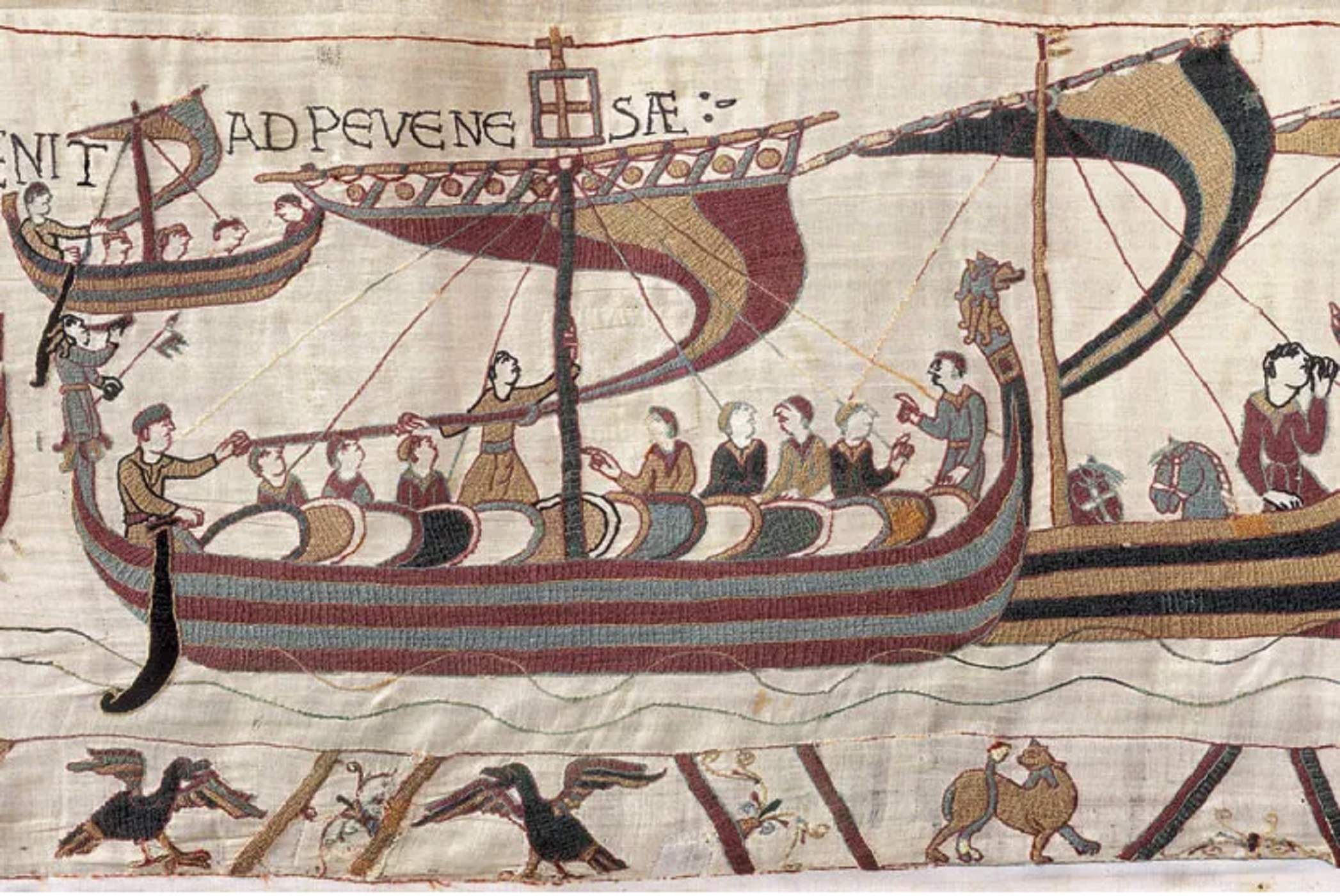 Representació d'un vaixell normand. Font Tapis de Bayeux. Museu de Bayeux