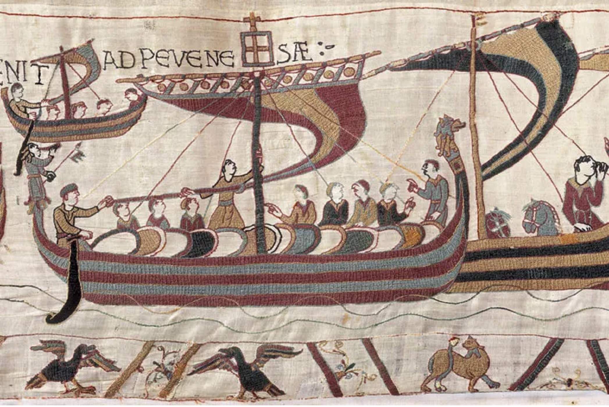 Representación de un barco normando. Fuente Tapes de Bayeux. Museo de Bayeux Representación de un barco normando. Fuente Tapes de Bayeux. Museo de Bayeux