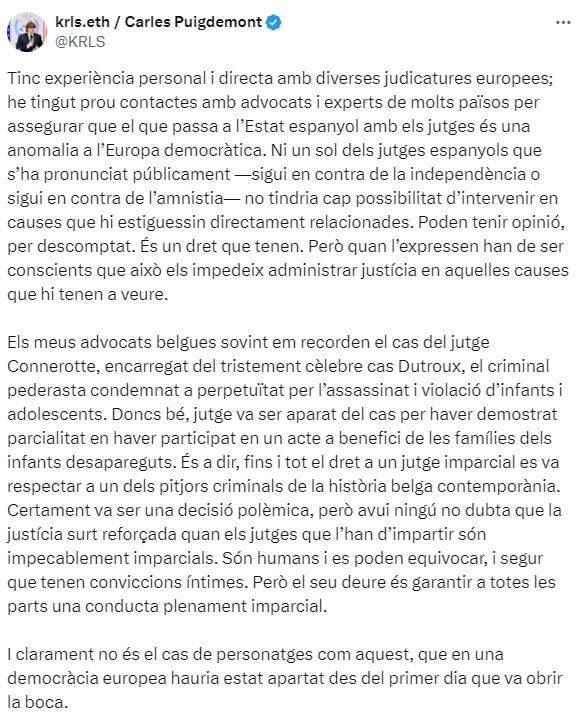tweet Carles Puigdemont tweet Carles Puigdemont