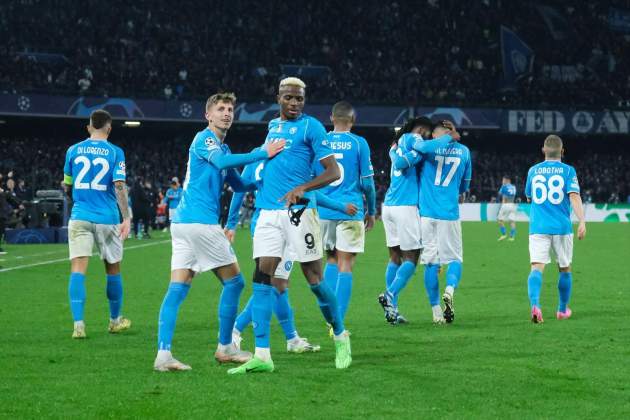 El Nápoles celebrando un gol en la Champions League / Foto: Europa Press