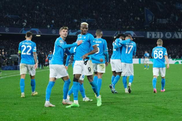 El Nápoles celebrando un gol en la Champions League / Foto: Europa Press El Nápoles celebrando un gol en la Champions League / Foto: Europa Press