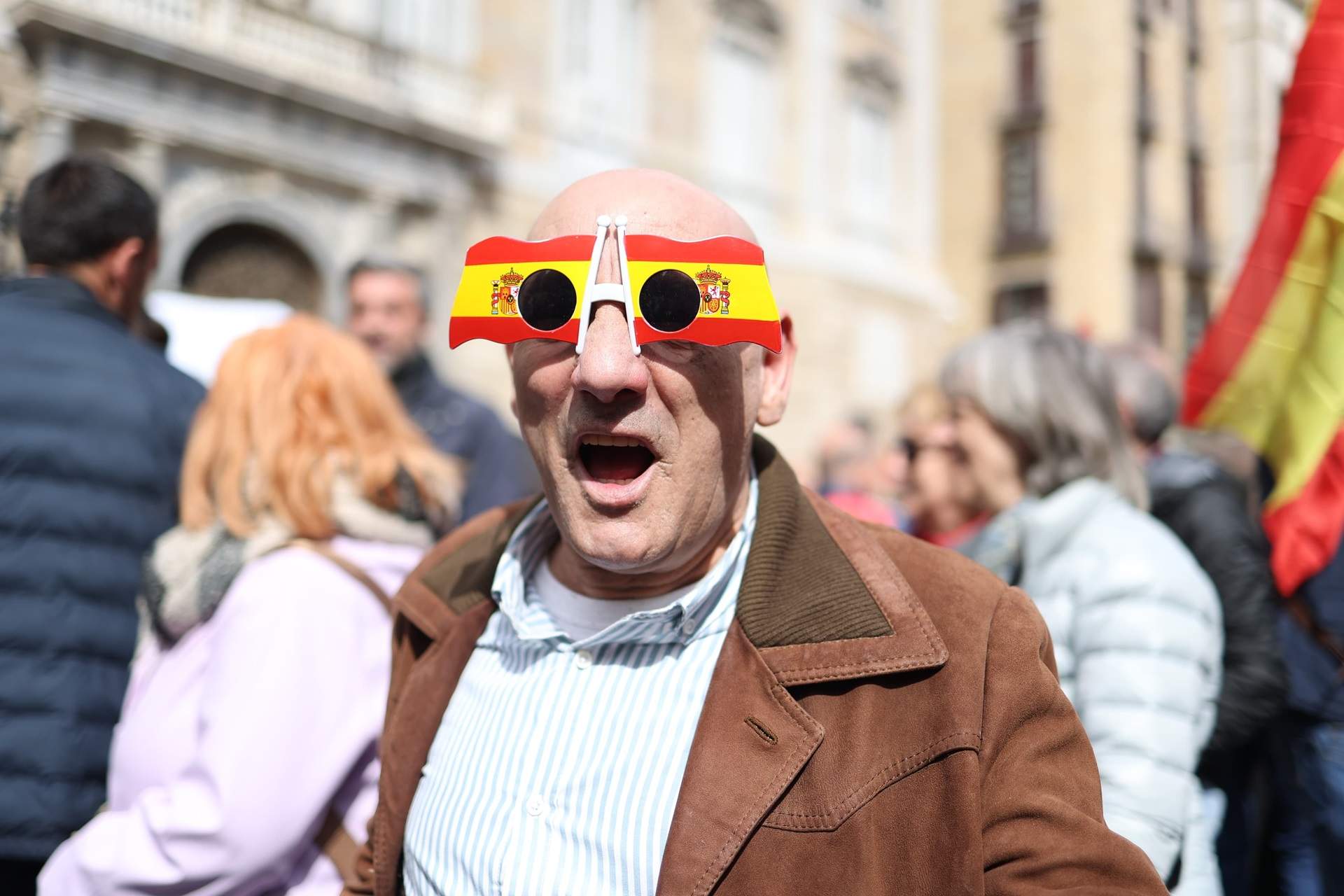 manifestació contra l'amnistia plaça de sant jaume manifestació contra l'amnistia plaça de sant jaume