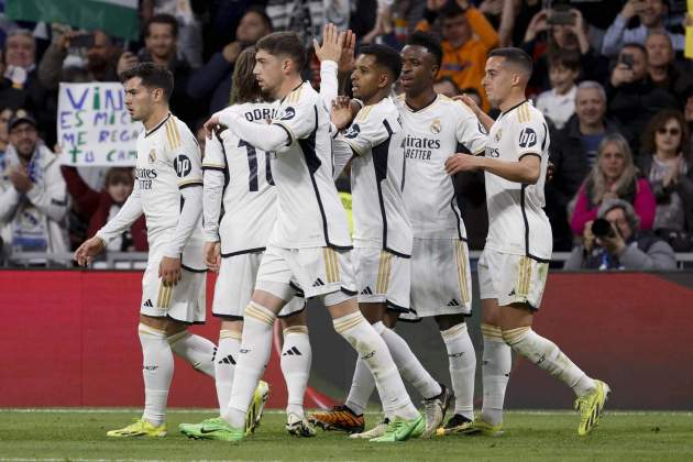 El Real Madrid celebrando el gol de Vinícius / Foto: EFE El Real Madrid celebrando el gol de Vinícius / Foto: EFE