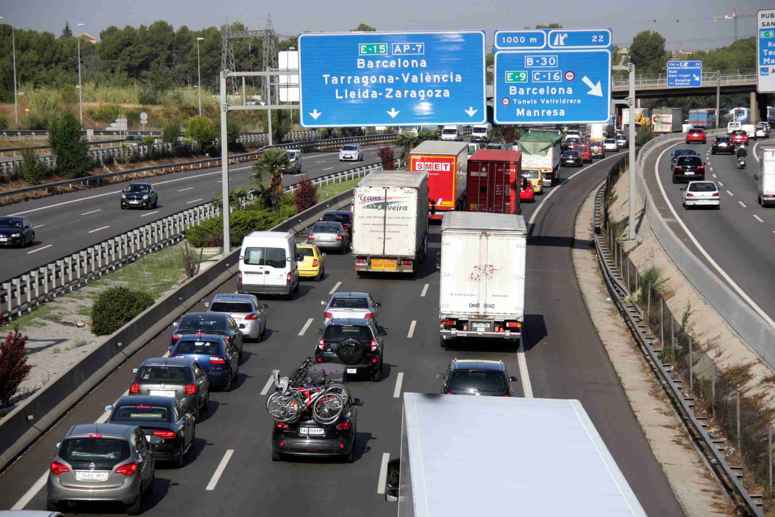 El 94% de los vehículos ya han vuelto al área metropolitana de Barcelona
