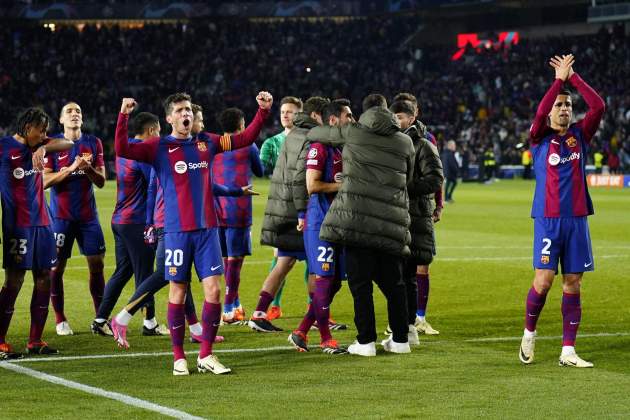 Barça classificació Nàpols celebració / Foto: EFE Barça classificació Nàpols celebració / Foto: EFE