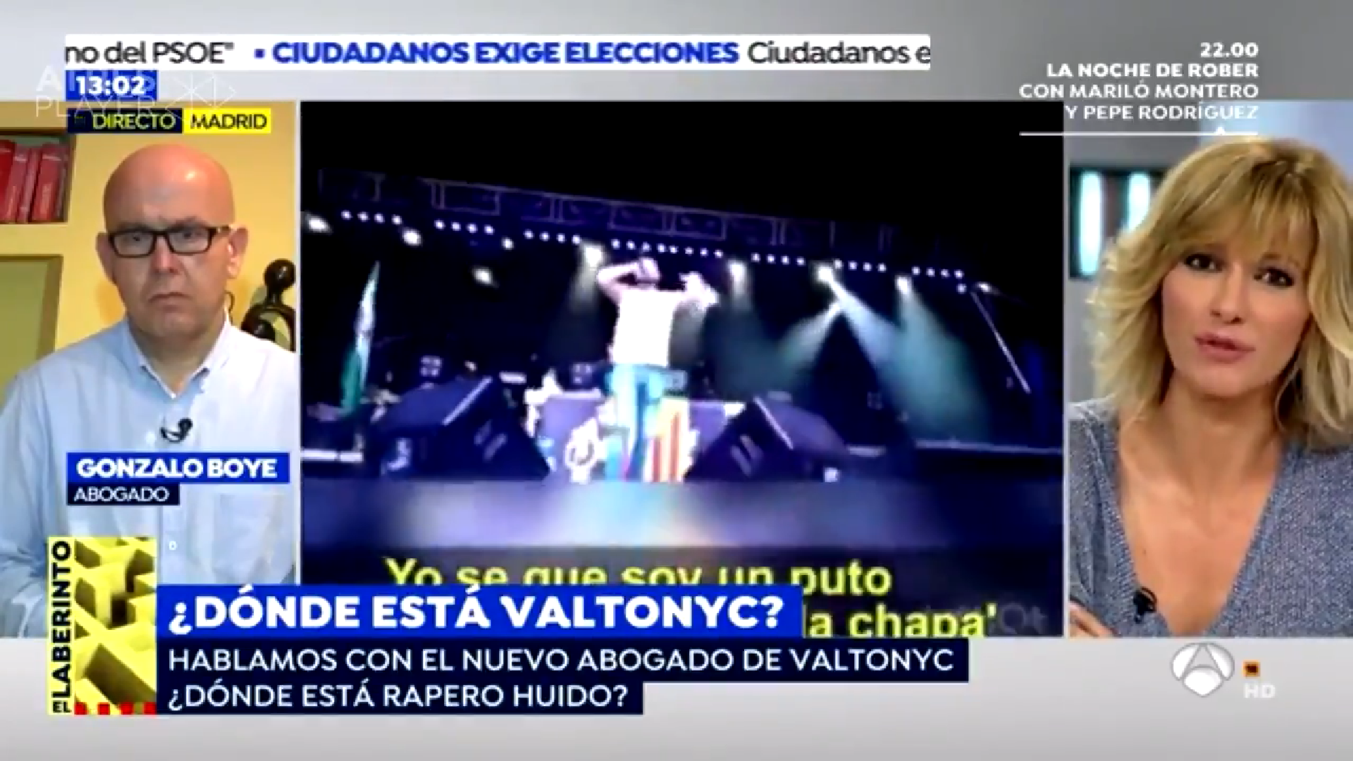 Los zascas de Boye en 'Espejo Público' en pleno directo