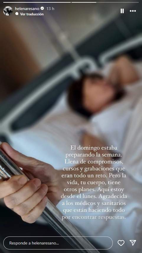 Helena Rsano en el hospital Instagram Helena Rsano en el hospital Instagram