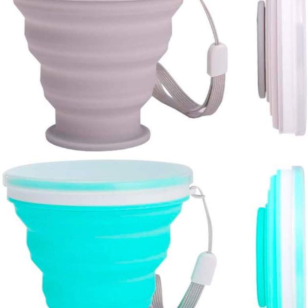 Paquete de 2 vasos de silicona plegables Fezf2