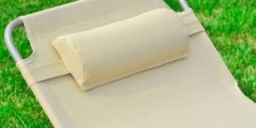 Tumbona inclinable de acero plegable beige1