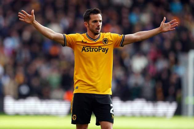 Pablo Sarabia protestando durante un partido de los Wolves / Foto: Europa Press