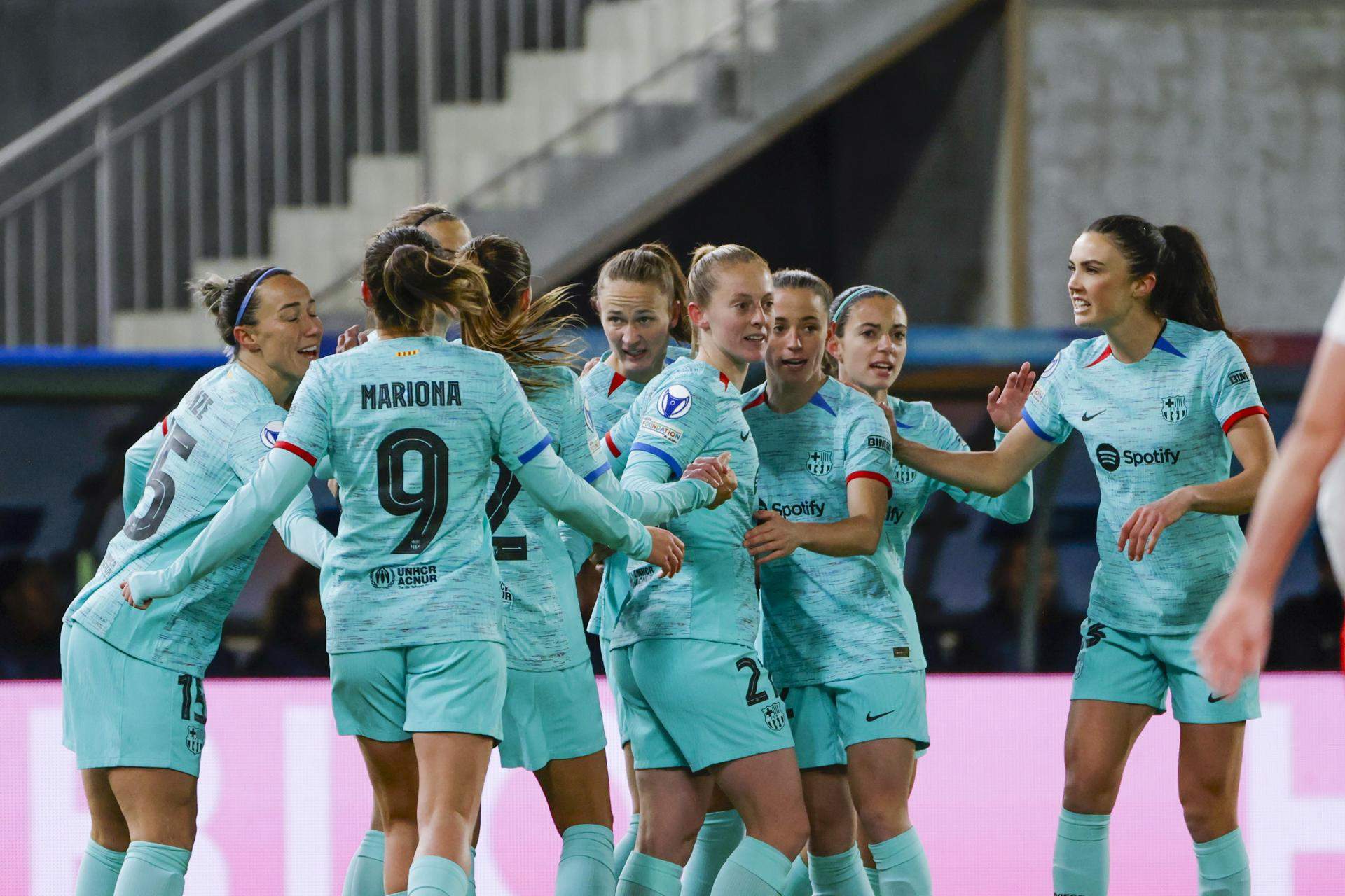 El Barça encarrila los cuartos de la Champions femenina con una trabajada victoria ante el Brann (1-2)