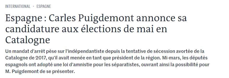 le monde puigdemont