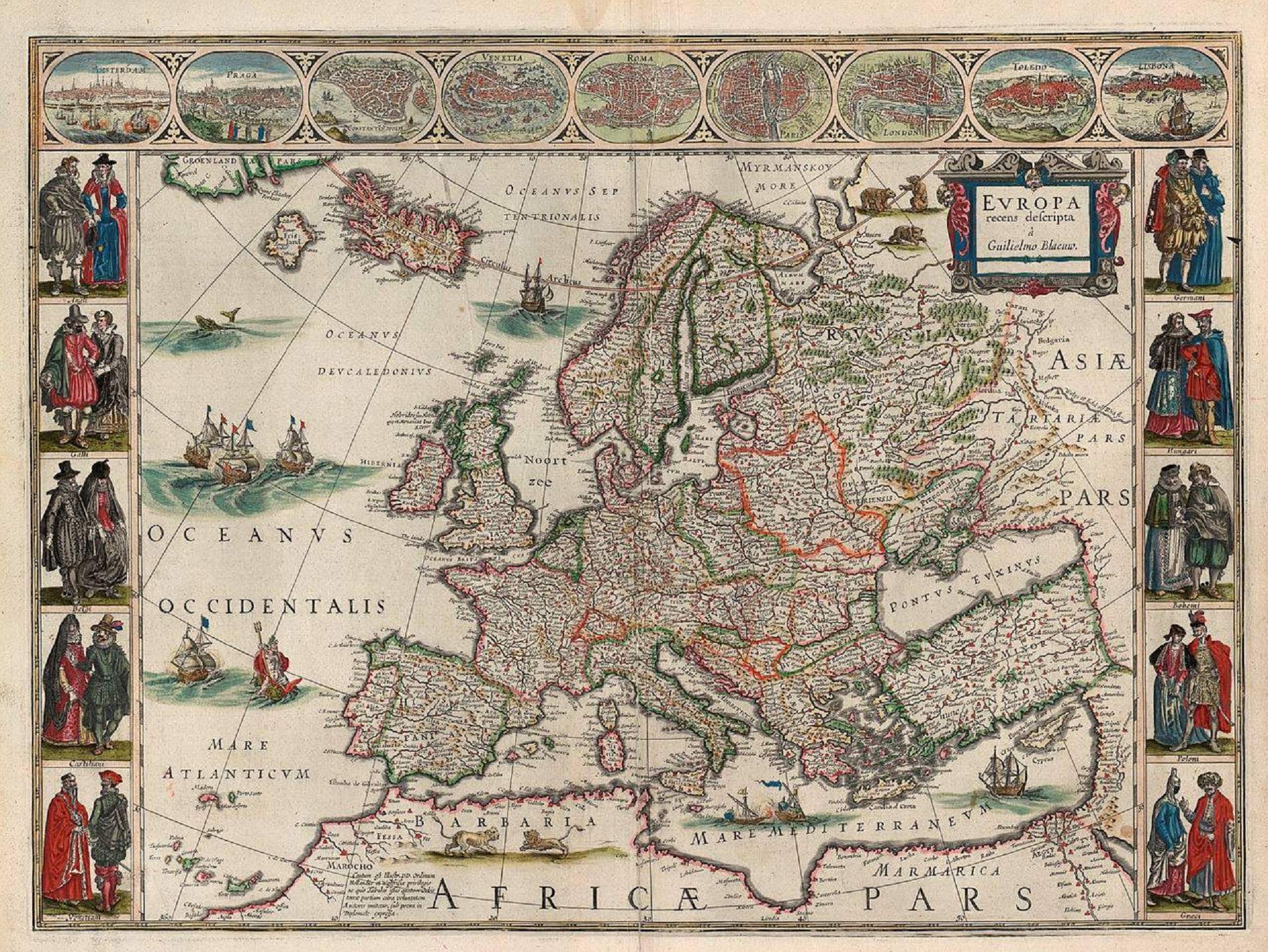 Mapa de Europa (1645). Fuente Biblioteca Digital Hispánica