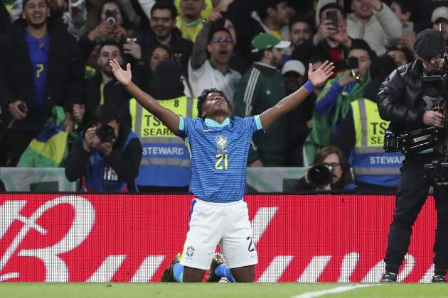 Endrick celebra un gol con Barsil en Wembley / Foto: Europa Press