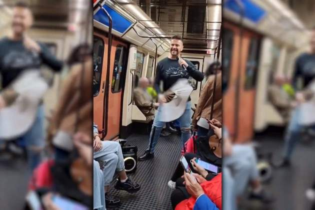 Luis Font canat en el Metro locomía, Telecinco