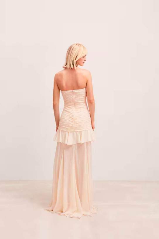 Vestido drapeado escote corazón Vestido drapeado escote corazón