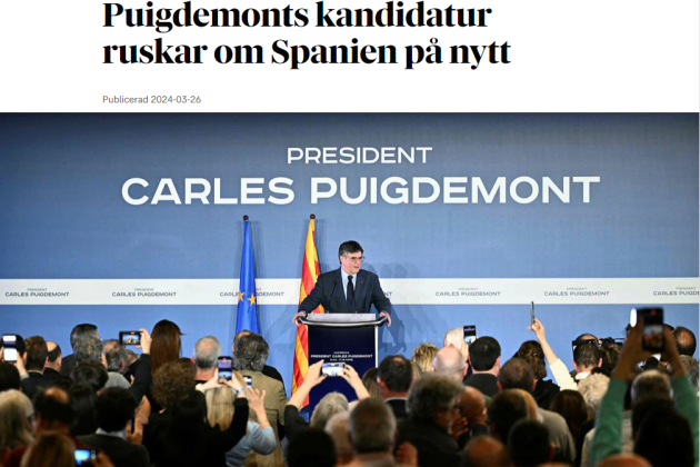 El diari líder suec, sobre les eleccions a Catalunya i el paper de Puigdemont