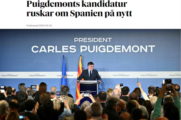 El diario líder sueco, sobre las elecciones en Catalunya y el papel de Puigdemont El diario líder sueco, sobre las elecciones en Catalunya y el papel de Puigdemont