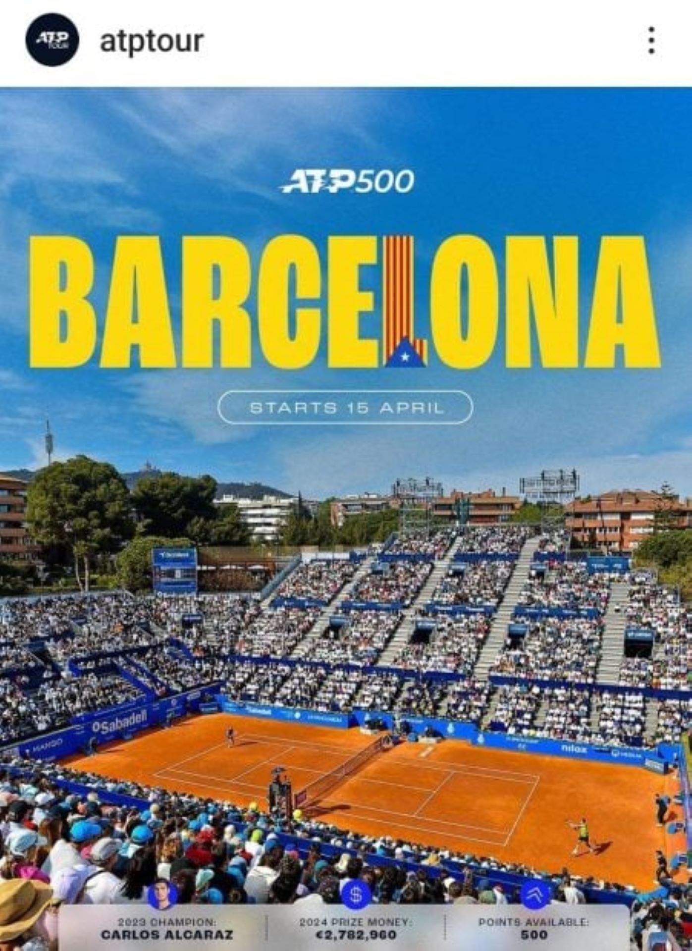 La ATP promociona el Trofeo Godó con una estelada y la retira en medio de críticas españolistas