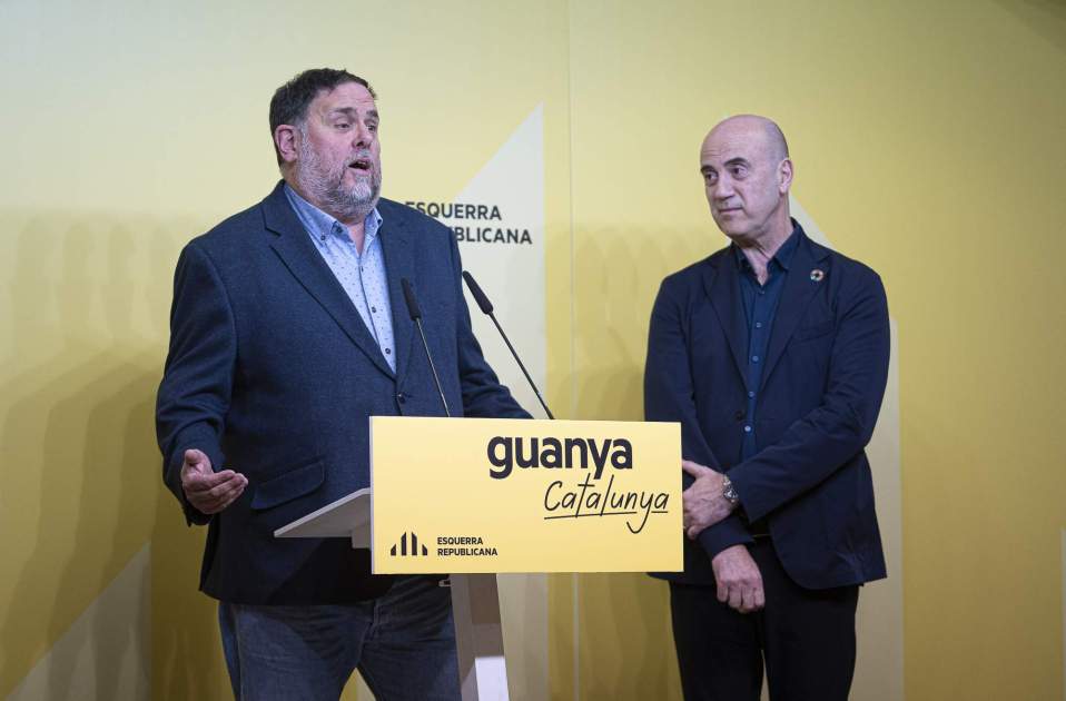 Tomás Molina y Oriol Junqueras Presentació candidatura europeas ERC / Foto: Irene Vilà Capafons