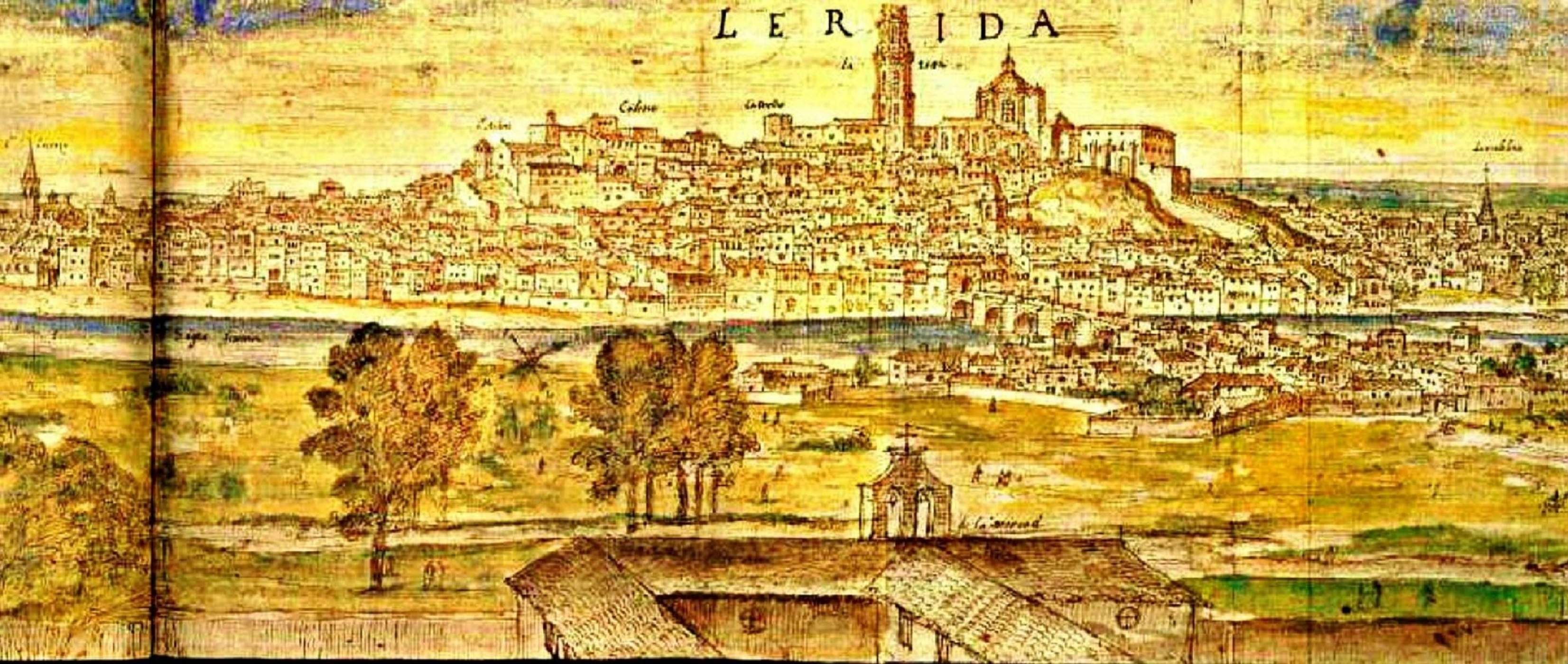 Grabado de Lleida (finales del siglo XVI). Fuente Blog Cuál la hacemos Grabado de Lleida (finales del siglo XVI). Fuente Blog Cuál la hacemos