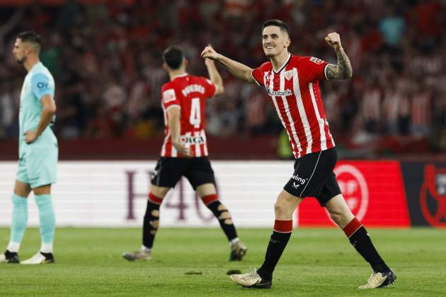 Oihan Sancet celebrant el gol de l'empat a la final de la Copa del Rei / Foto: EFE