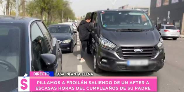Froilán en el cabify de Leganés saliendo del after, Telecinco